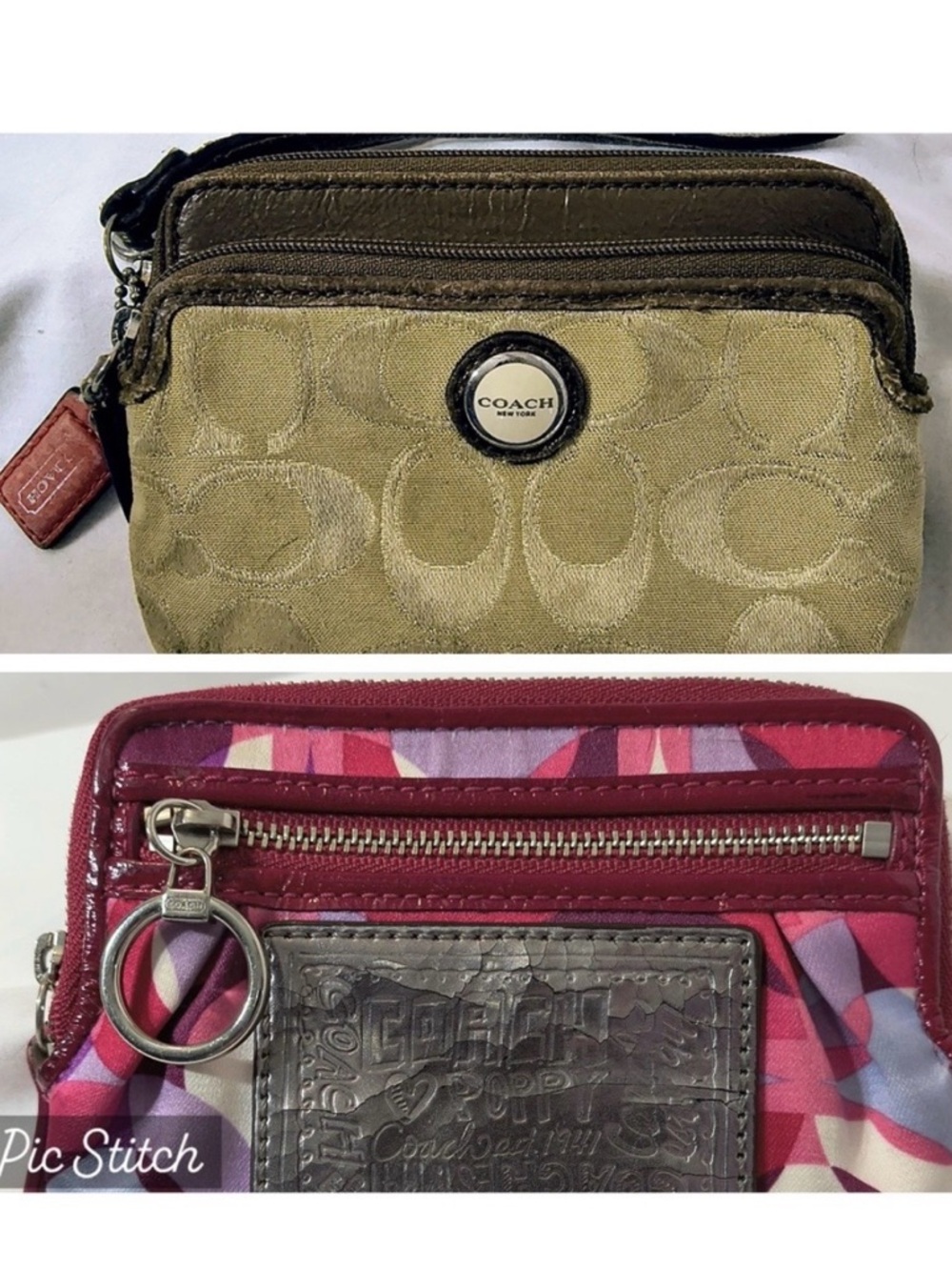 Bundle of 2 Coach wristlets for rehab/cleaning Poppy has hangtag! Women’s purses